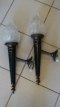paar oude toorts/fakkellampen pair of old torch / torch lamps