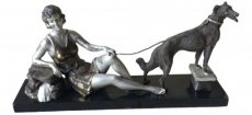 Ballesté sculpture "lady with dog".