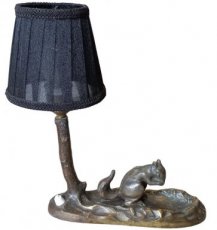 bronzen "Eekhoorn" lampje met vidé-poche