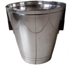elegant silver-plated ice bucket.