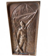 plaque commémorative 1914-1918 Pro Patria en bronze.
