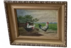 schilderij haan met kippen