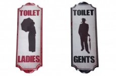 toilet "Gents - Ladies" metalen platen. toilet "Gents - Ladies" metalen platen